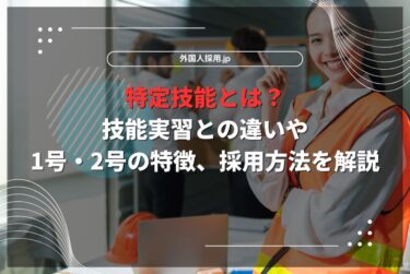 特定技能とは？技能実習との違いや1号・2号の特徴、採用方法を解説